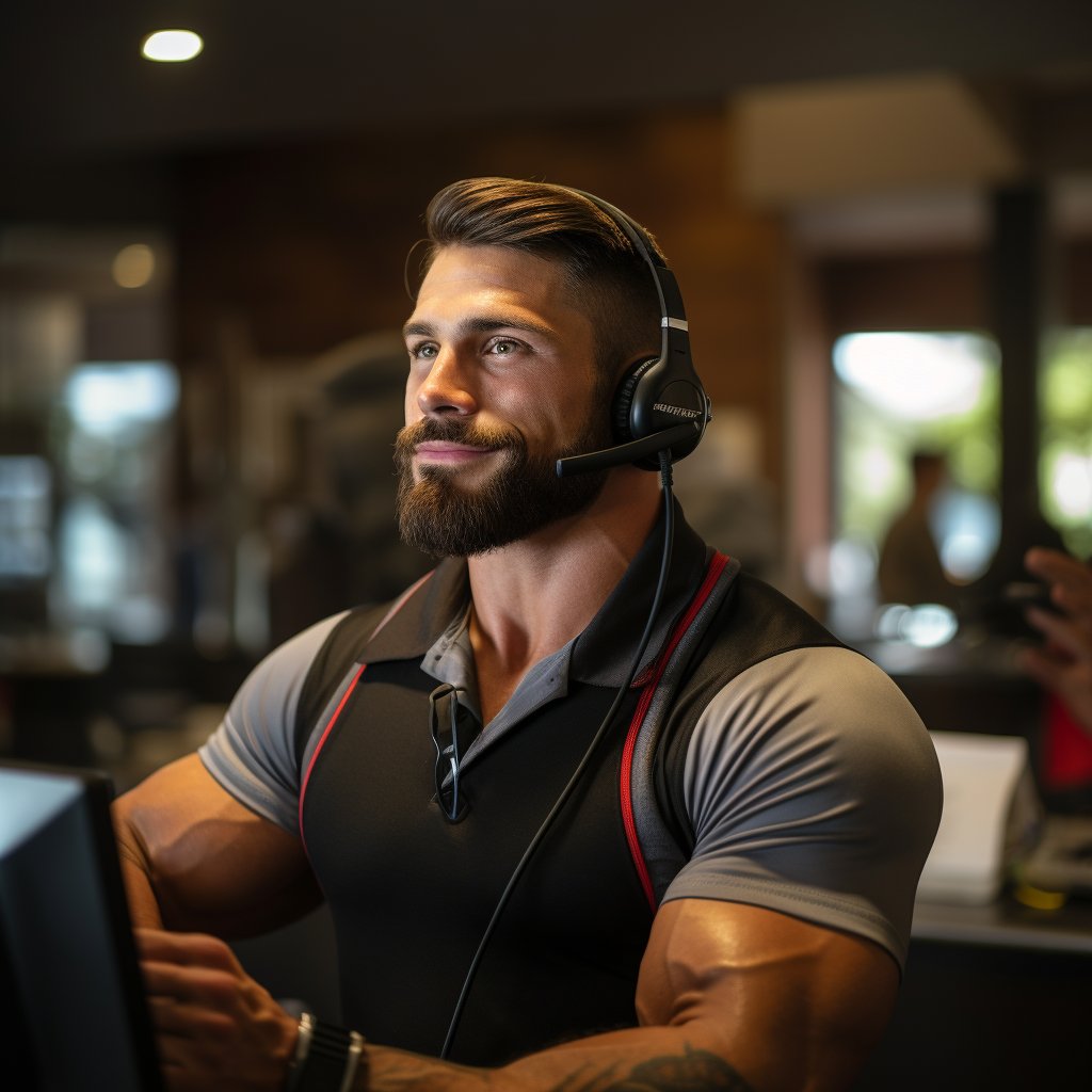 mwarg_masculine_male_receptionist_with_big_muscles_working_at_a_602360a1-8740-4d58-88b7-cdf76fa6e4d5